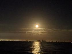 pre dawn full moon departure from Lake Worth